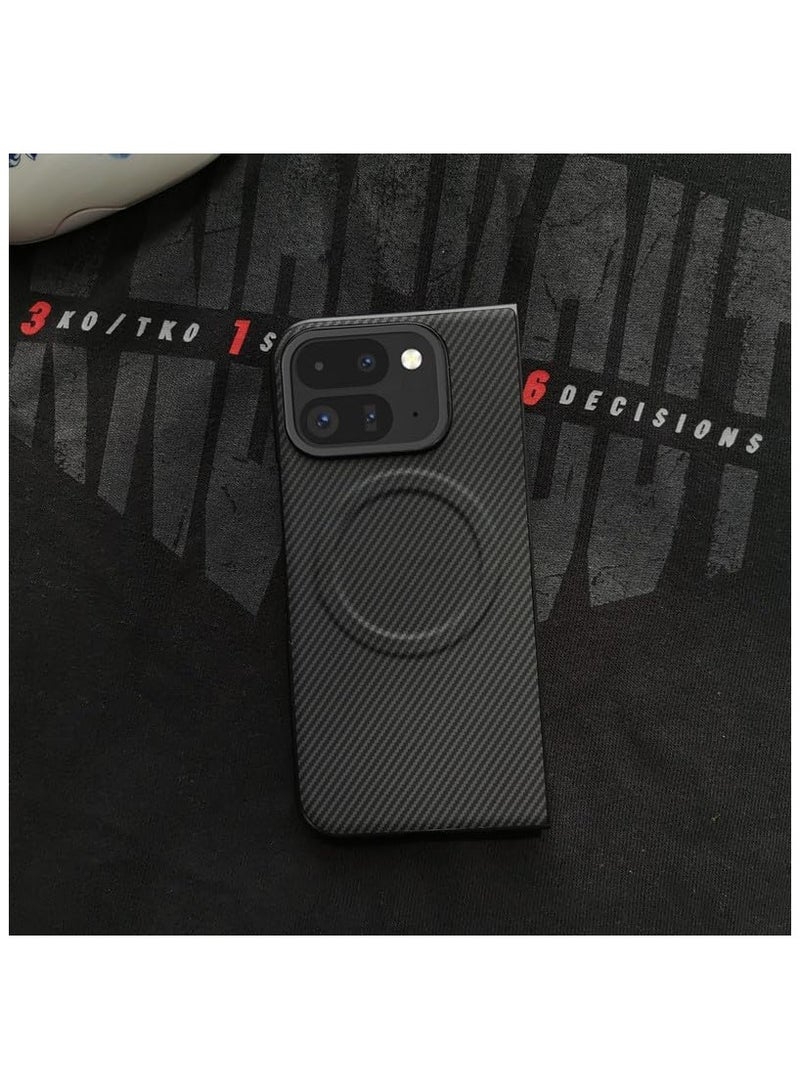 Google Pixel 9 Pro Fold (2024),Magnetic Carbon Fiber Texture Ultra-Thin Phone Case Compatible with Wireless Charging,Protective Cover for Pixel 9Pro Fold - Image 1